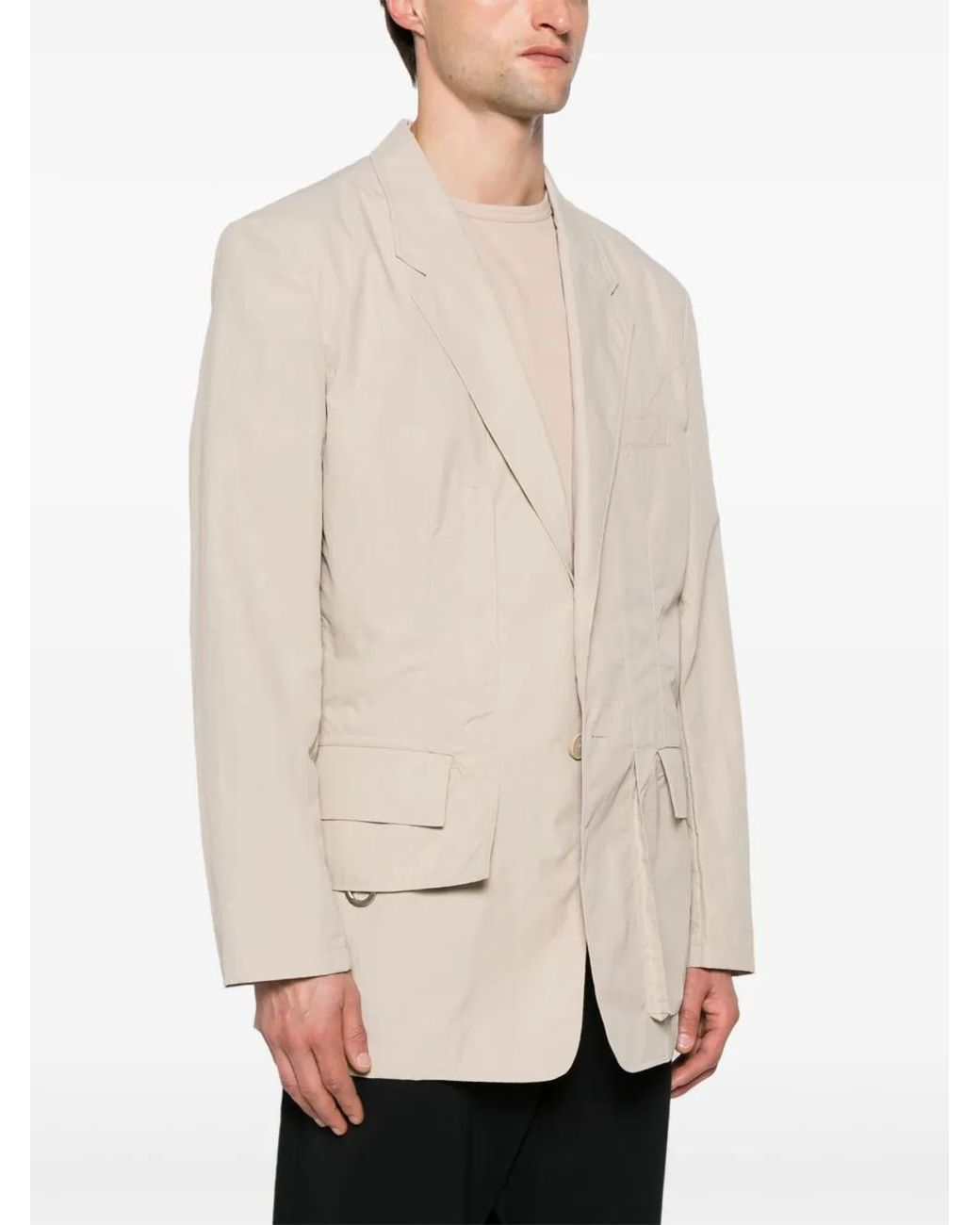Y-3 Natural Cr Nyl Single-Breasted Blazer