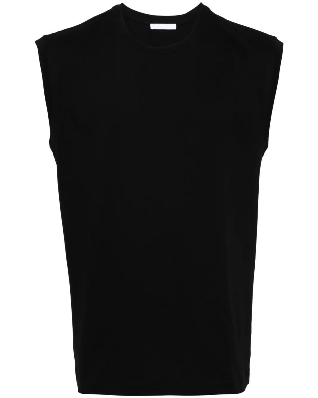 Helmut Lang Black Logo-Print Sleeveless T-Shirt
