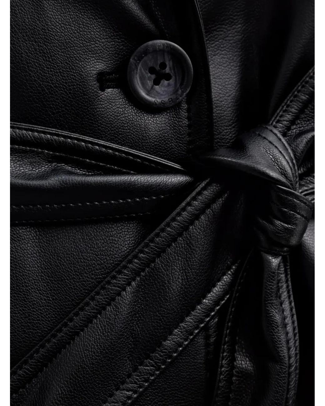 Guess Black Faux Leather Trench Coat