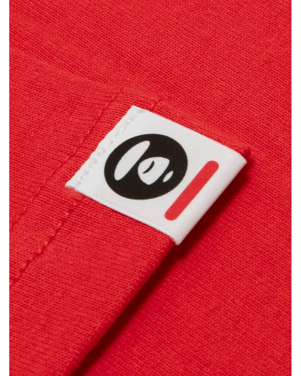 Aape By A Bathing Ape Red Logo-Patch T-Shirt for men