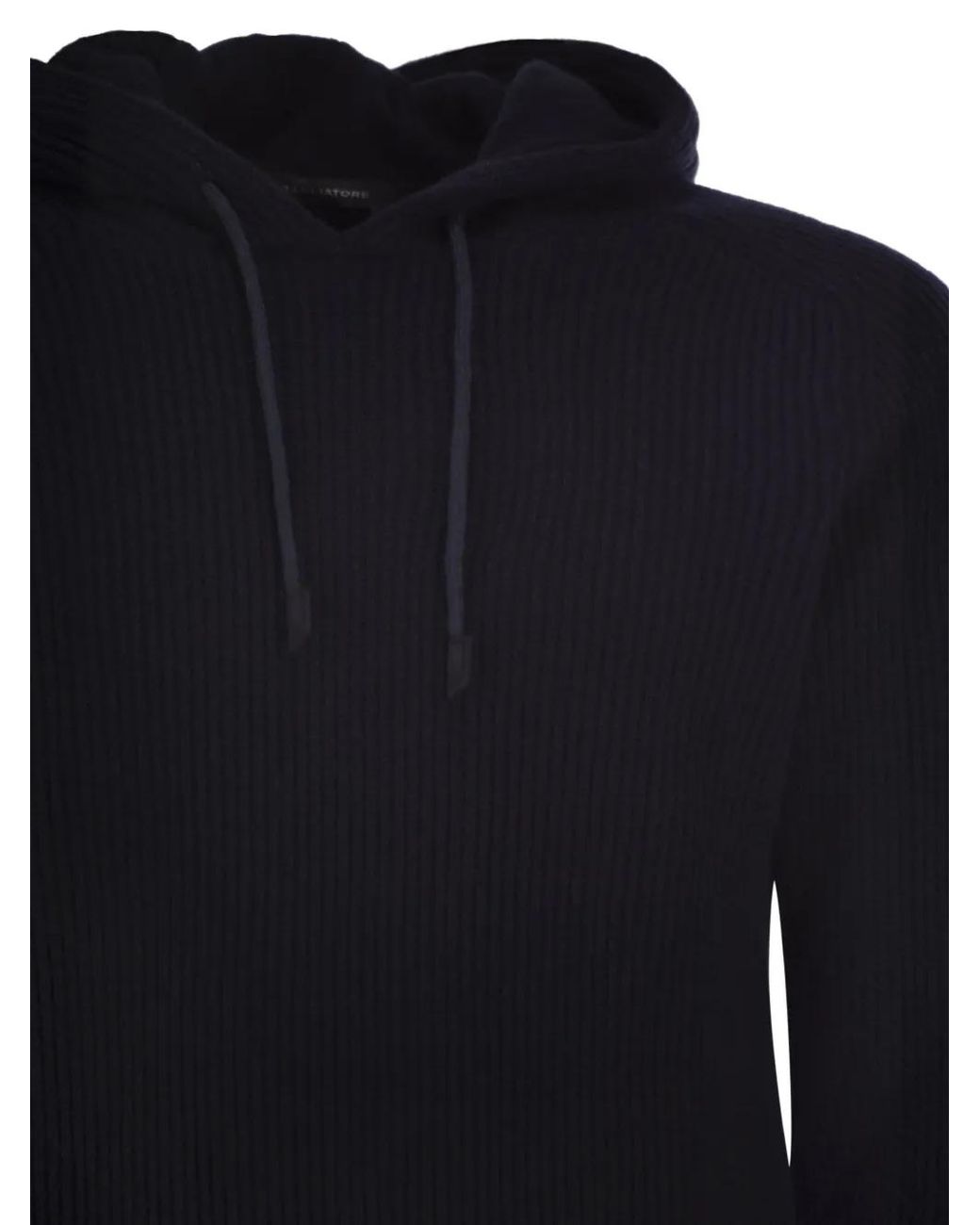 Tagliatore Blue Long-Sleeve Hooded Sweater for men