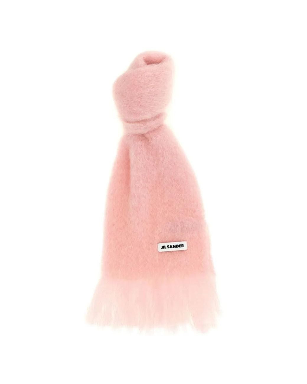 Jil Sander Pink Slim Wool-Blend Scarf