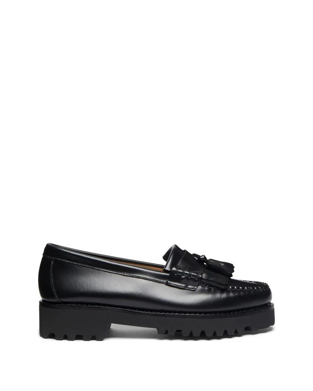 G.H.BASS Black Weejuns 90S Esther Kiltie Tassel Loafers