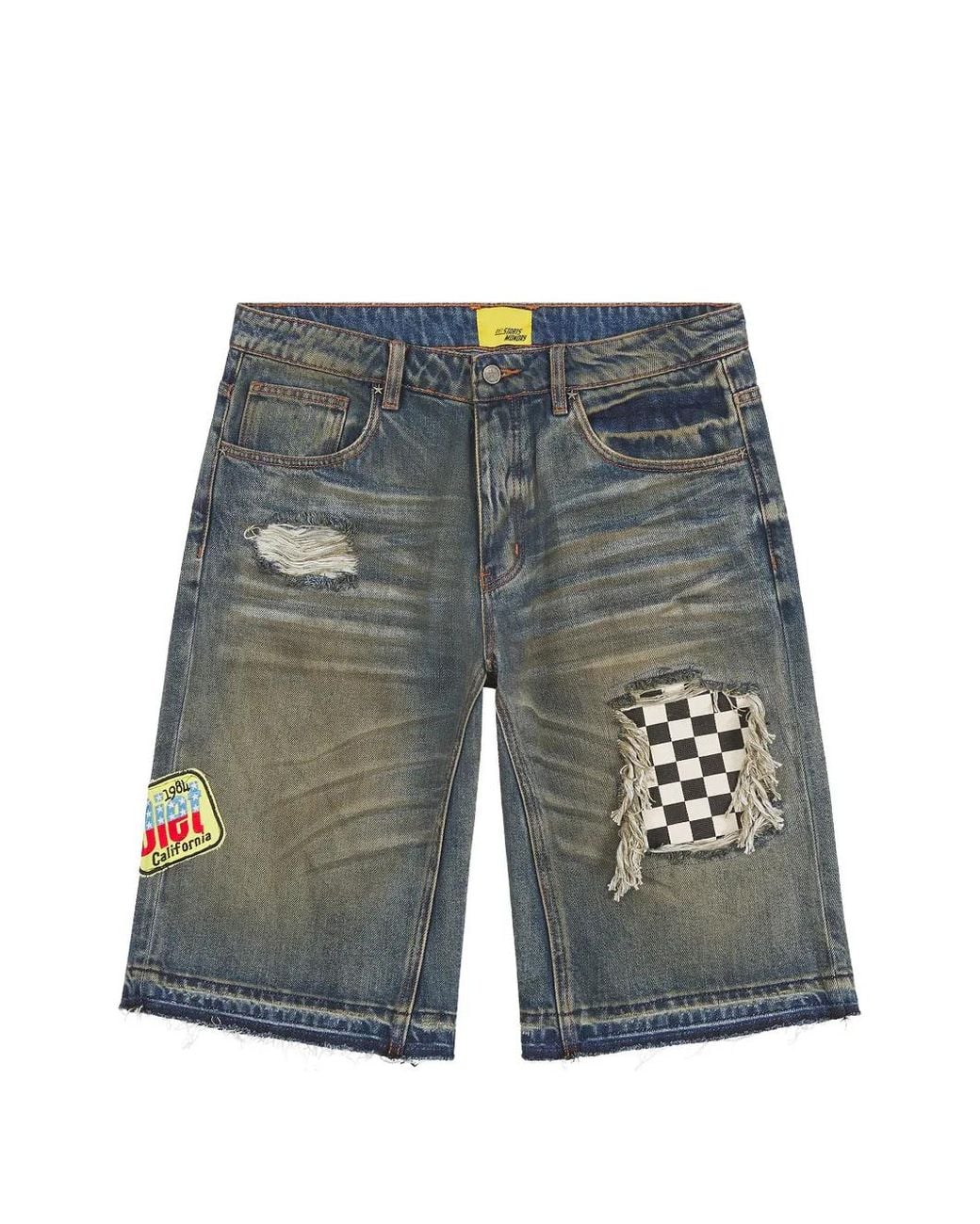DIET STARTS MONDAY Blue Venice Distressed Denim Shorts for men
