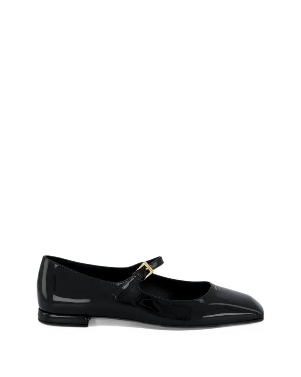 Prada Black Patent Leather Buckle-Fastening Ballet Flats