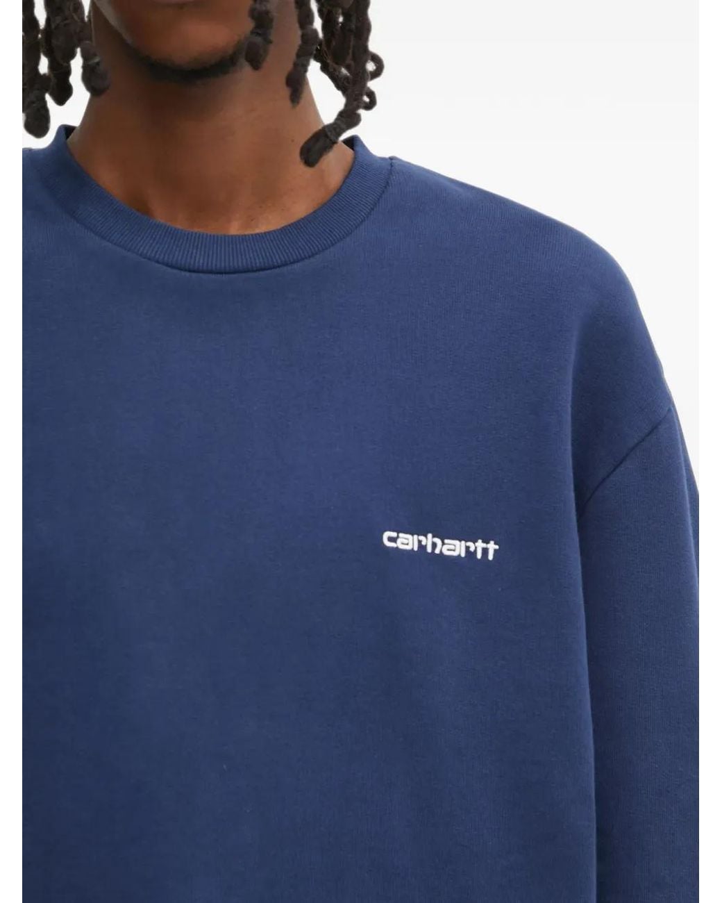 Carhartt Blue Logo-Print Sweatshirt for men