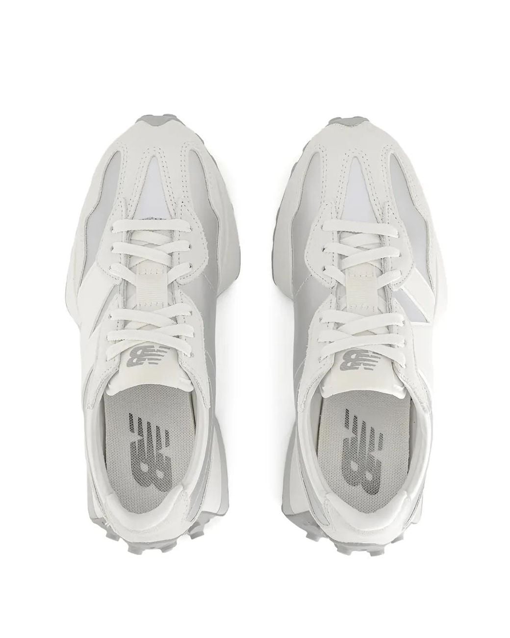 New Balance White 327 Metallic Sneakers
