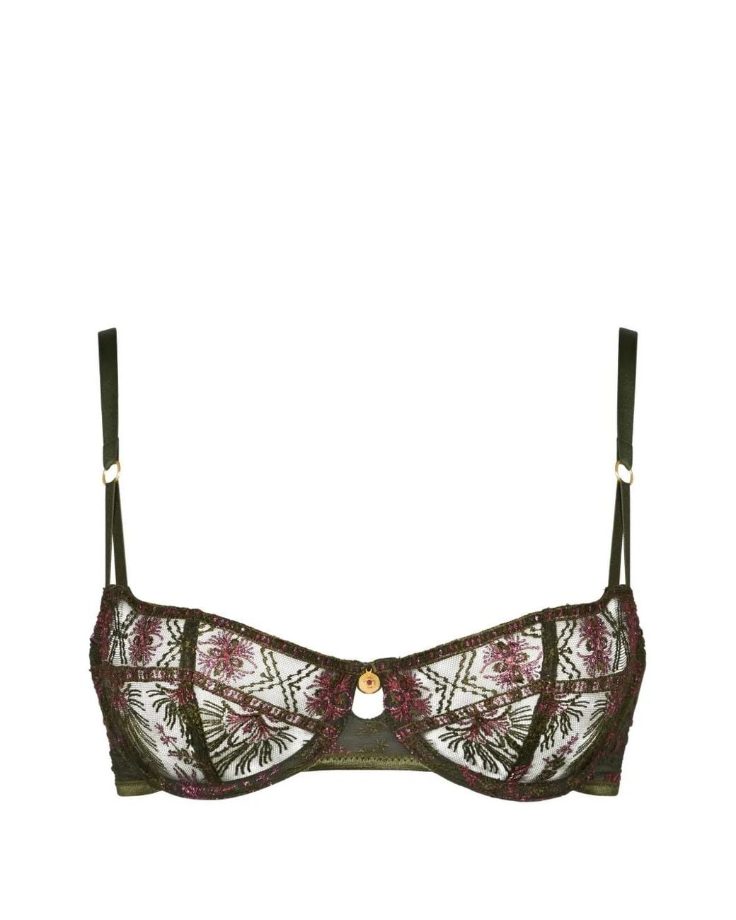 Aubade Green Sound Of Heart Embroidered Bra
