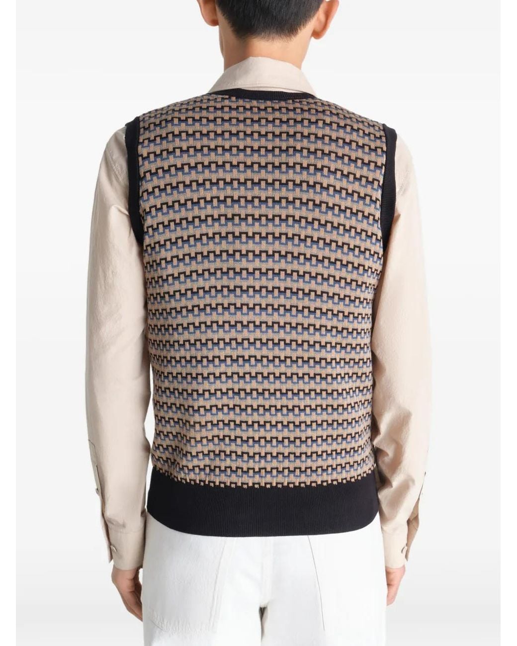 Chaleco Con Cuello En V Y Motivo Lemaire de hombre de color Gray