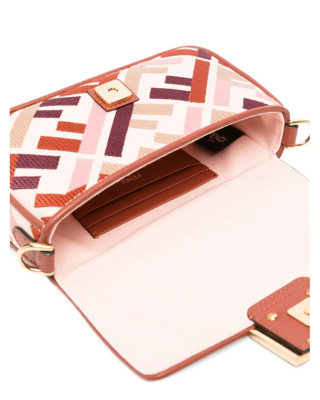 Fendi Pink Baguette Ff-Logo Shoulder Bag