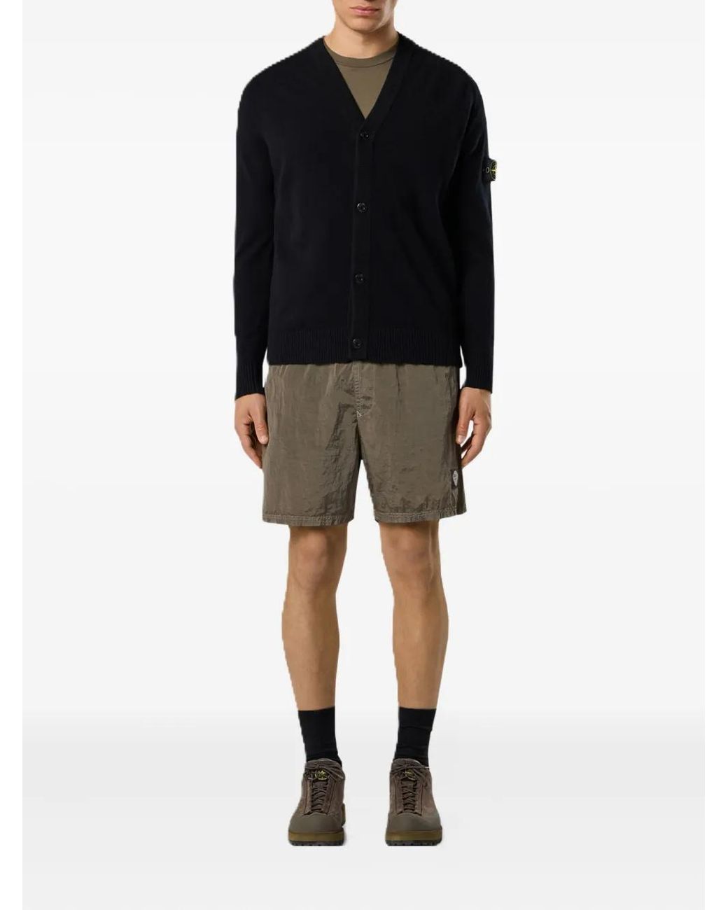 Stone Island Black Patch-Pocket Cardigan for men