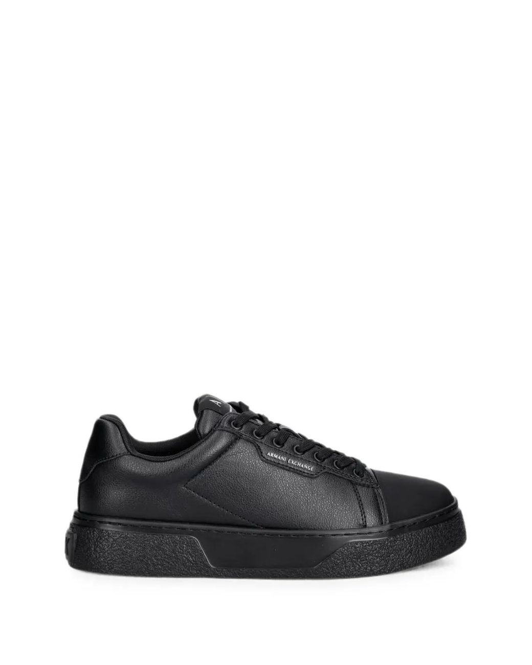 ARMANI EXCHANGE Black Logo-Print Lace-Up Sneakers for men