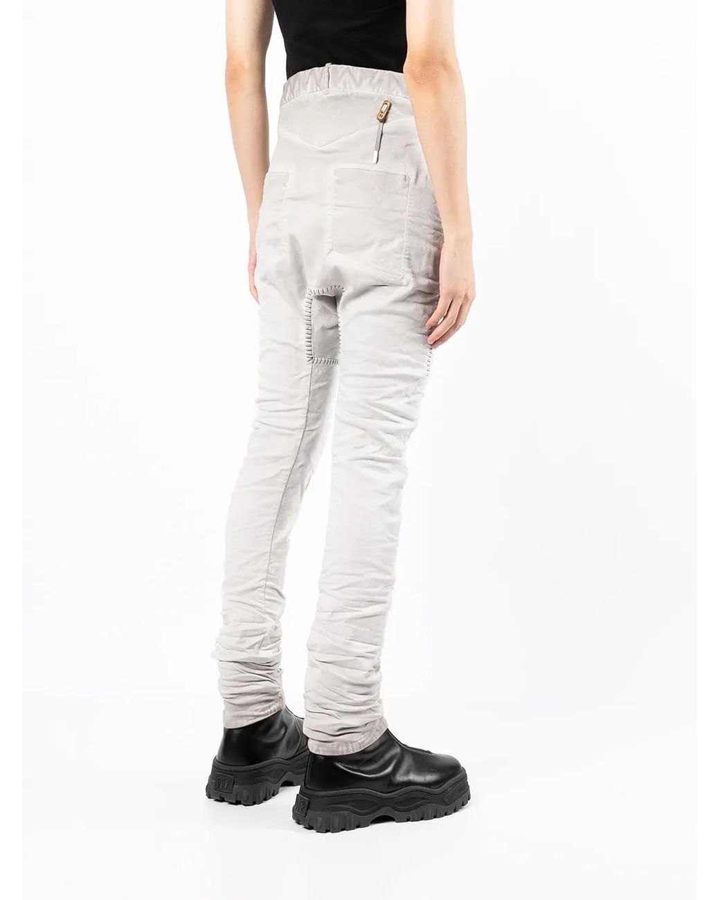 Boris Bidjan Saberi White Stitch-Detail Skinny-Cut Jeans for men