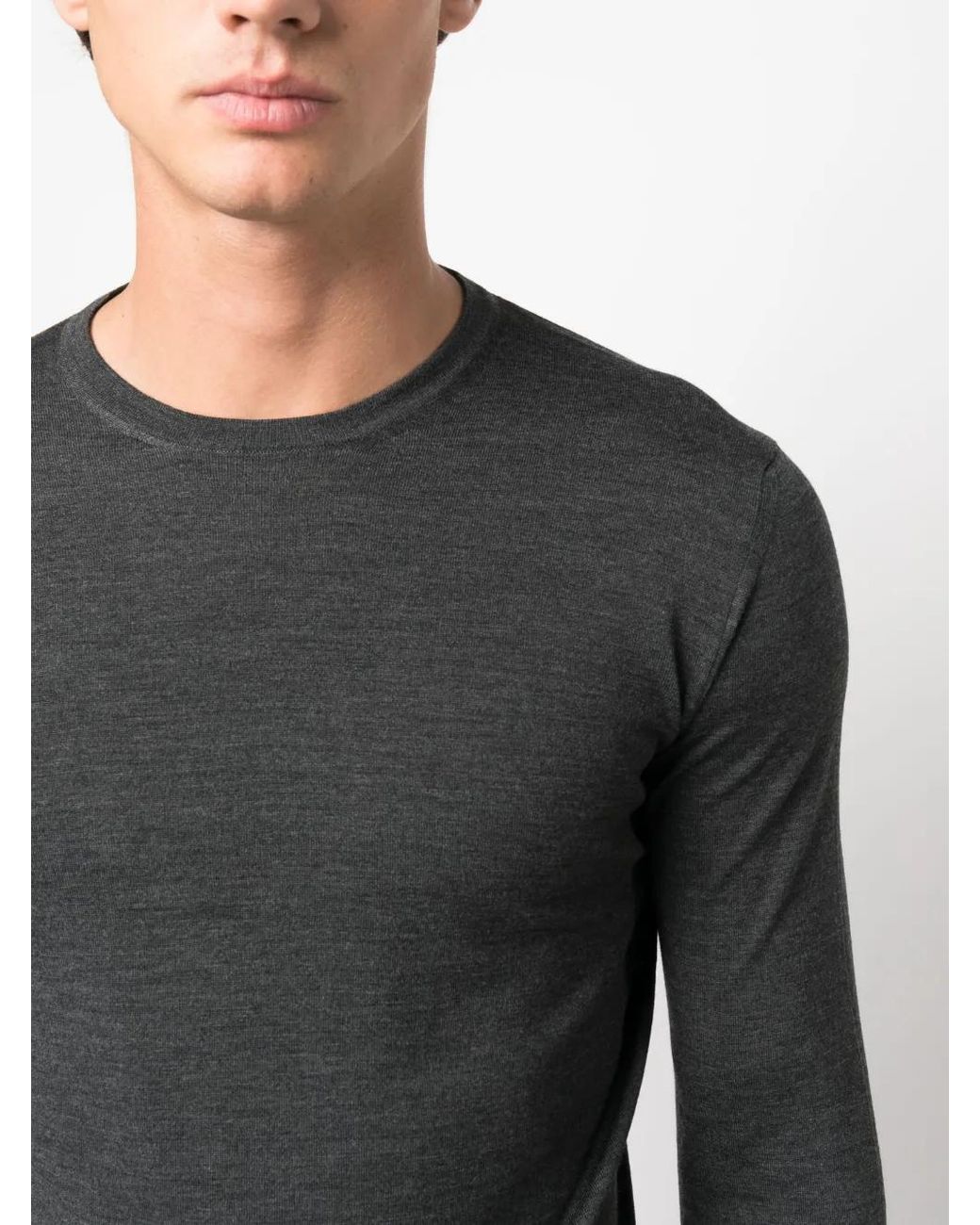 GOES BOTANICAL Black Crew-Neck Merino-Wool Jumper for men