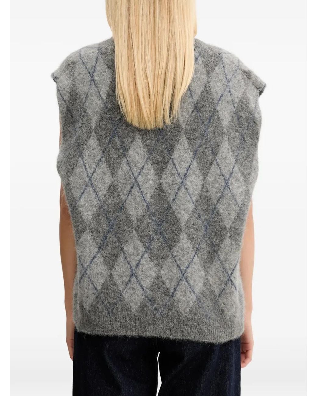 Gestuz Gray Pullunder Mit Argyle-Muster