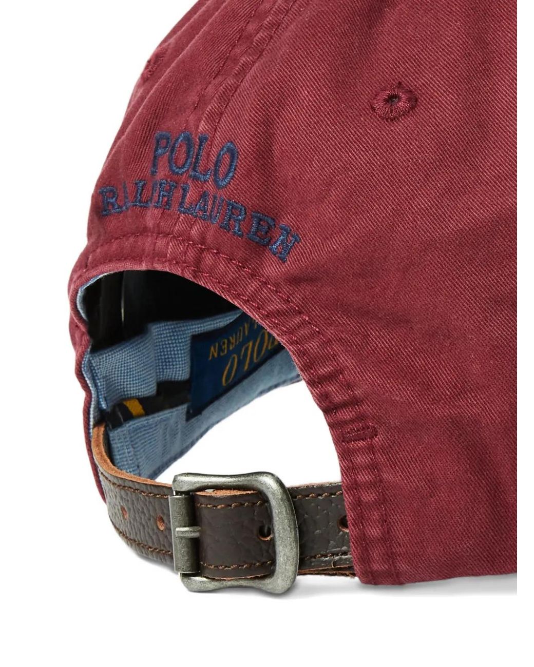 Polo Ralph Lauren Embroidered Twill Leather Strap Ball Cap for men