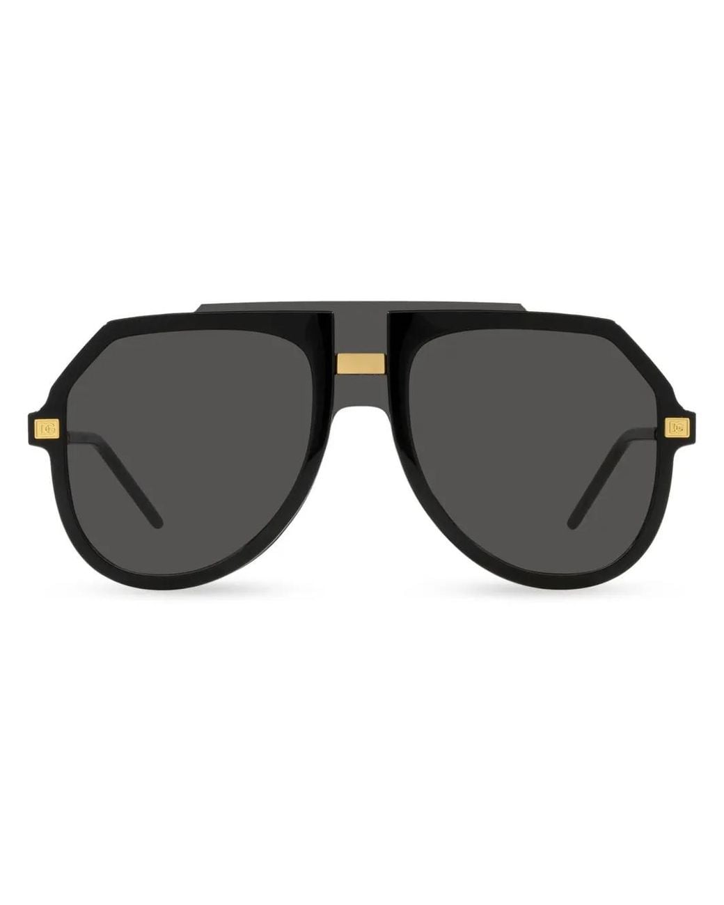 Dolce & Gabbana Black Sonnenbrille Mit Oversized-Gestell