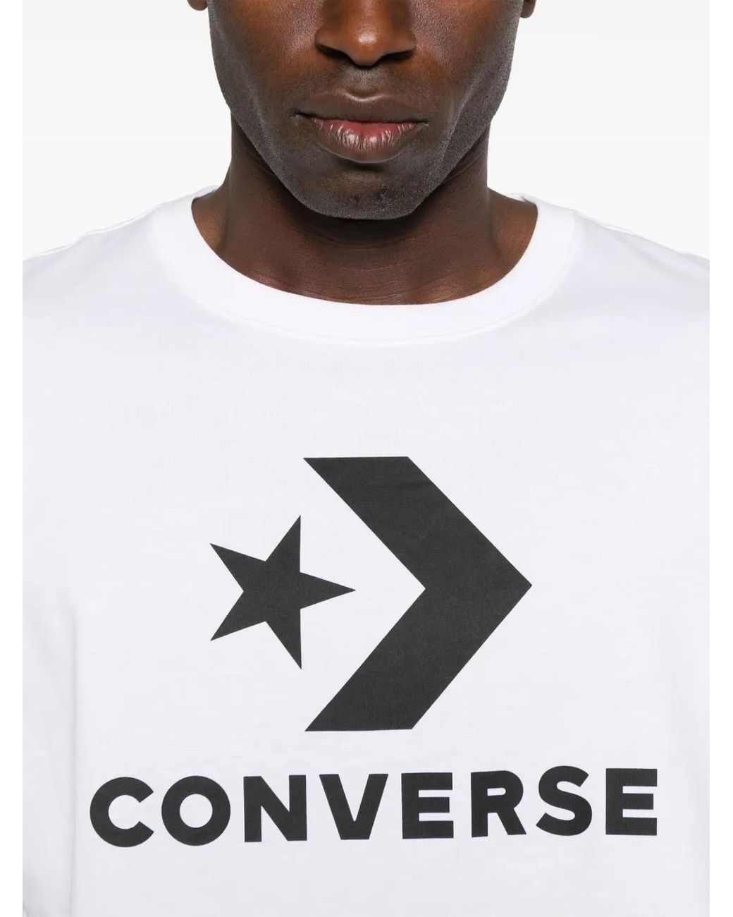 Converse White Logo-Print T-Shirt for men