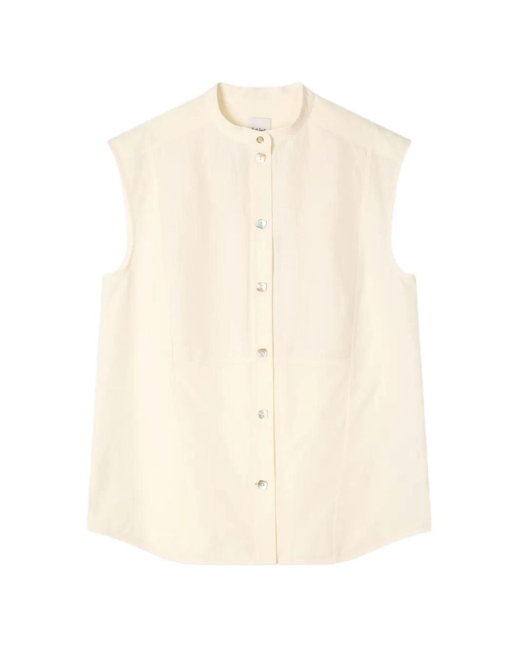 Paul Smith White Sleeveless Grandad Shirt