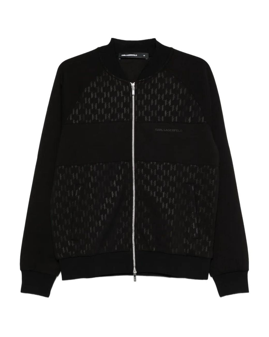 Karl Lagerfeld Black Monogram-Pattern Sweatshirt for men