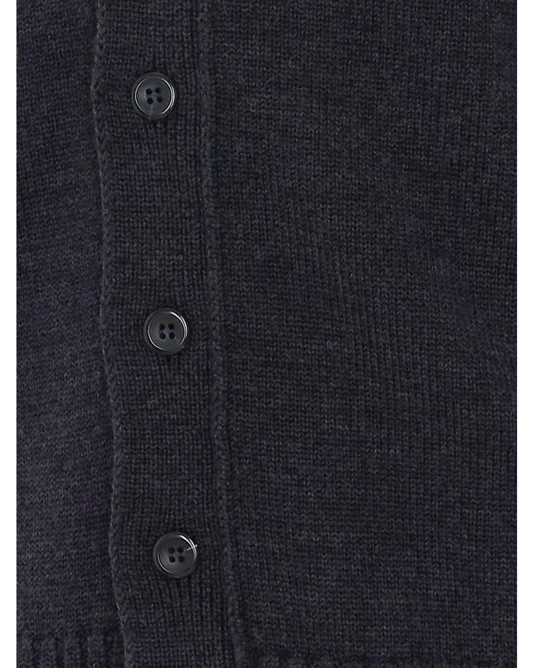 Alpha Studio Blue Knitted V-Neck Cardigan for men