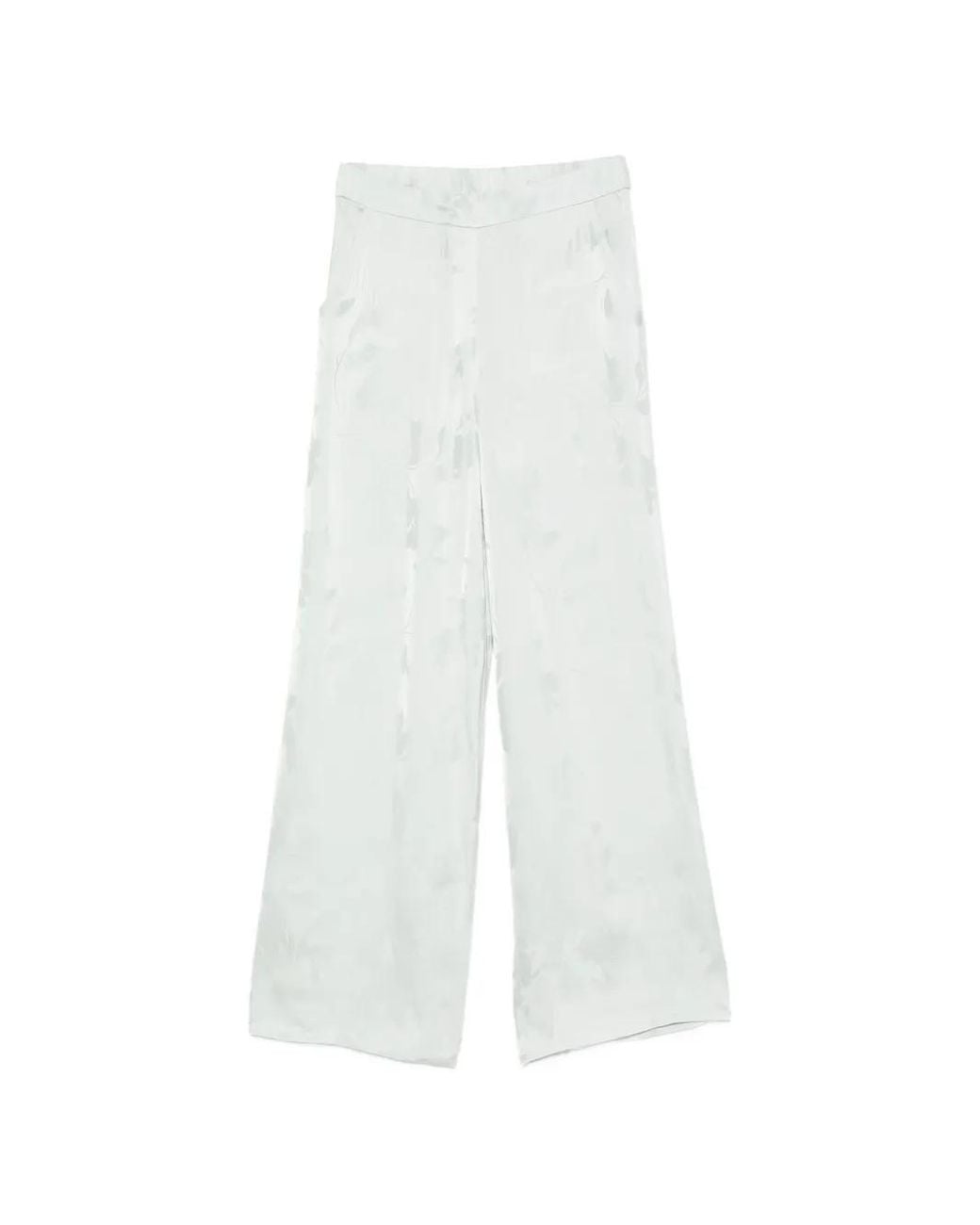 Calvin Klein White Floral-Jacquard Relaxed-Fit Trousers