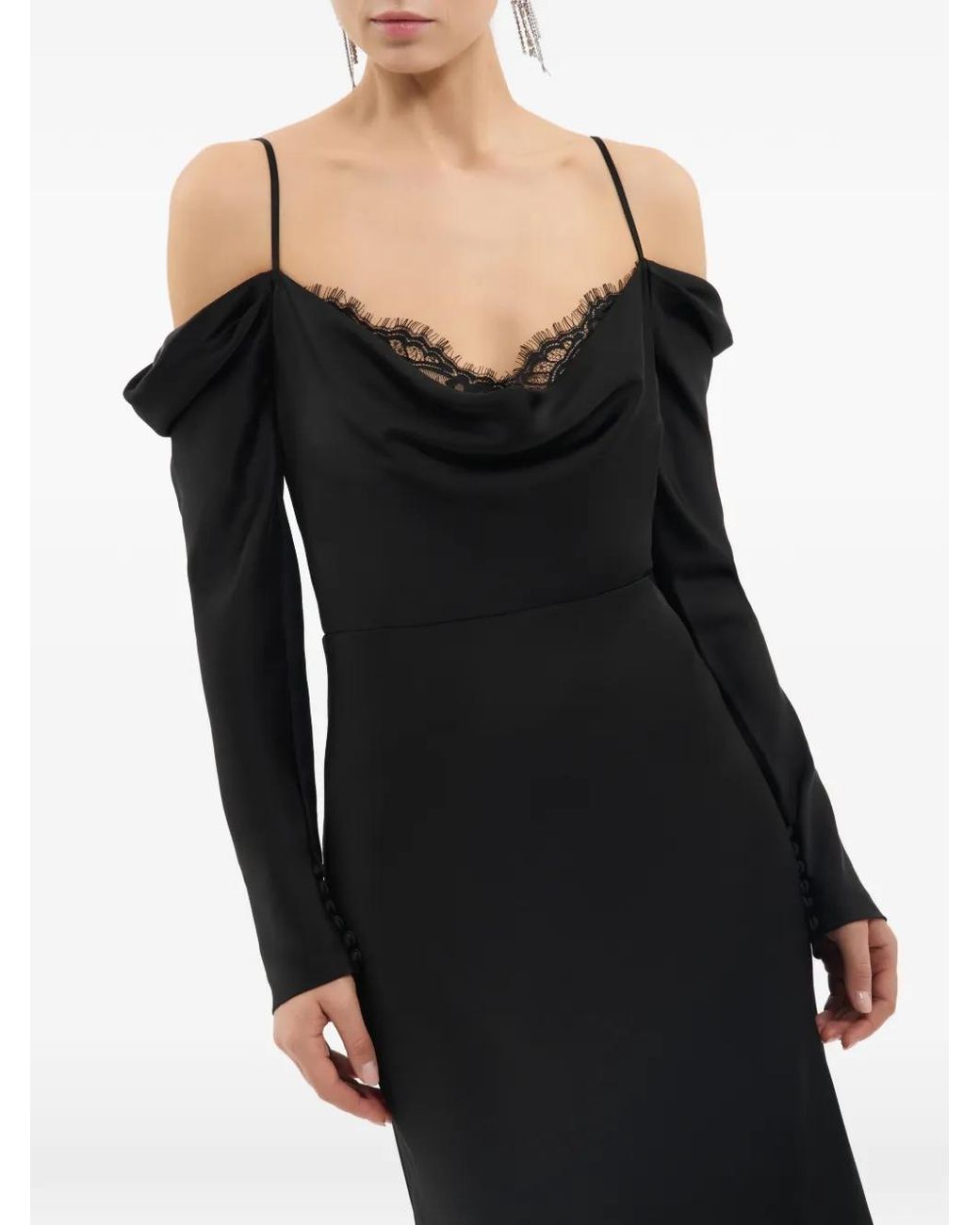 Rebecca Vallance Black Noire Long Sleeve Gown