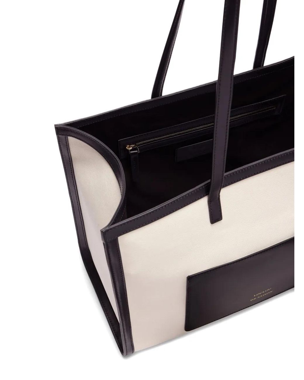Loulou de Saison White Leather Trim Patch Pocket Shoulder Bag