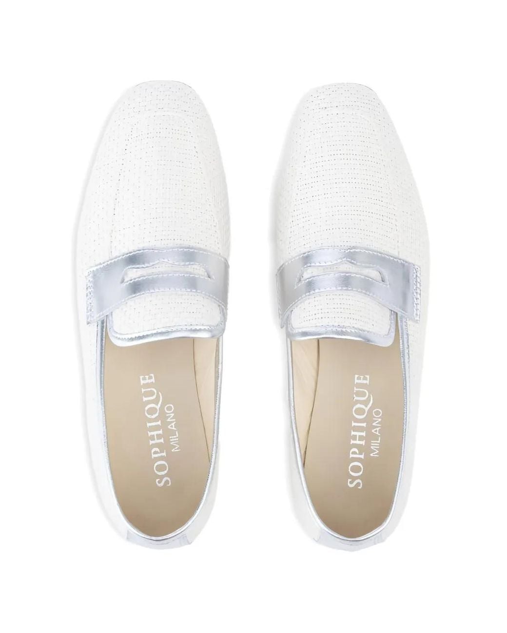 SOPHIQUE White Essenziale Penny Loafers