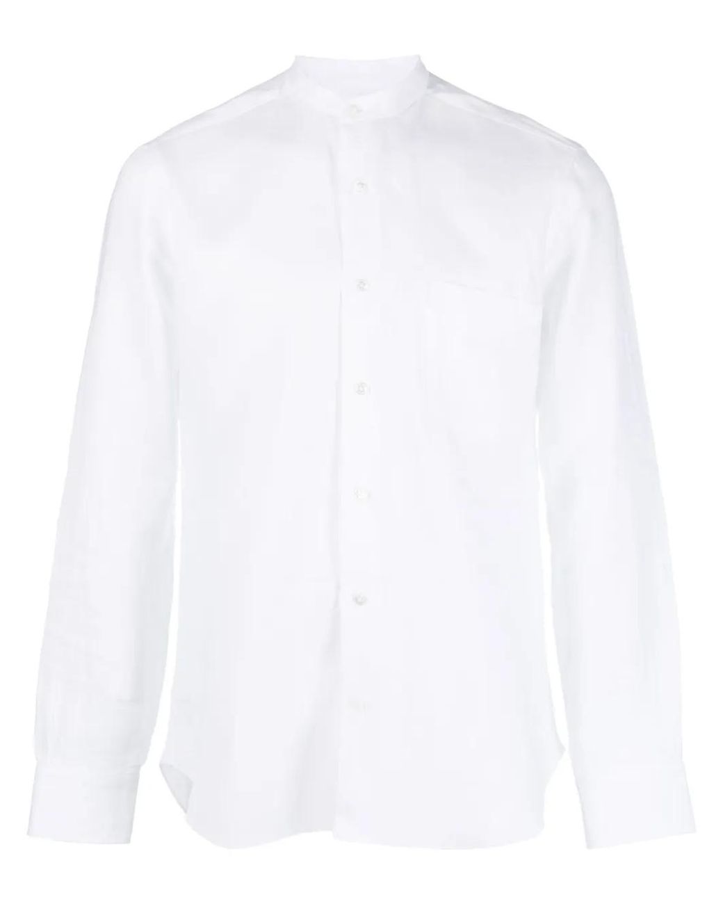 Barba Napoli White Long-Sleeve Linen Shirt for men