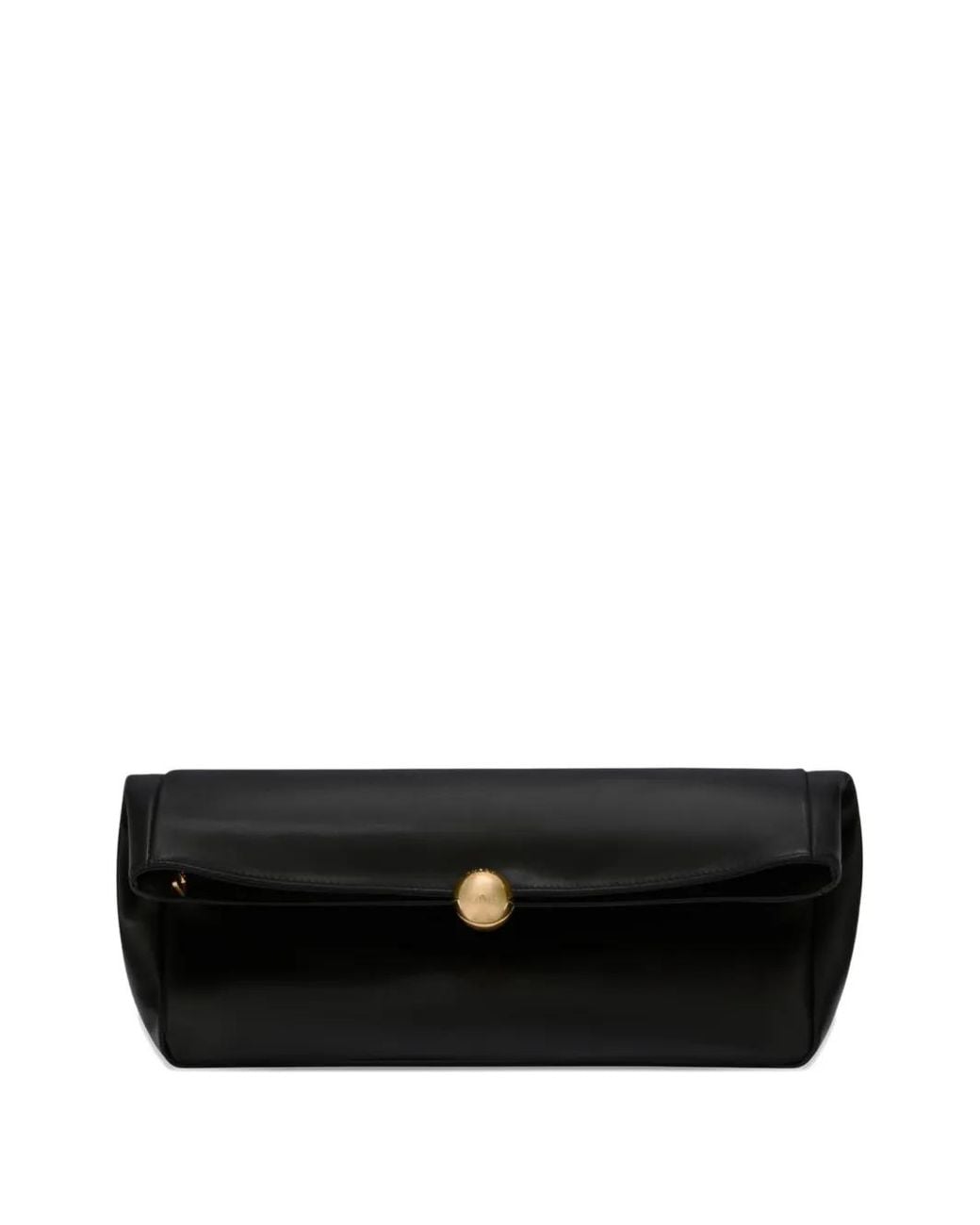 Furla Black Sfera Soft Logo-Engraved Sphere-Clasp Clutch Bag