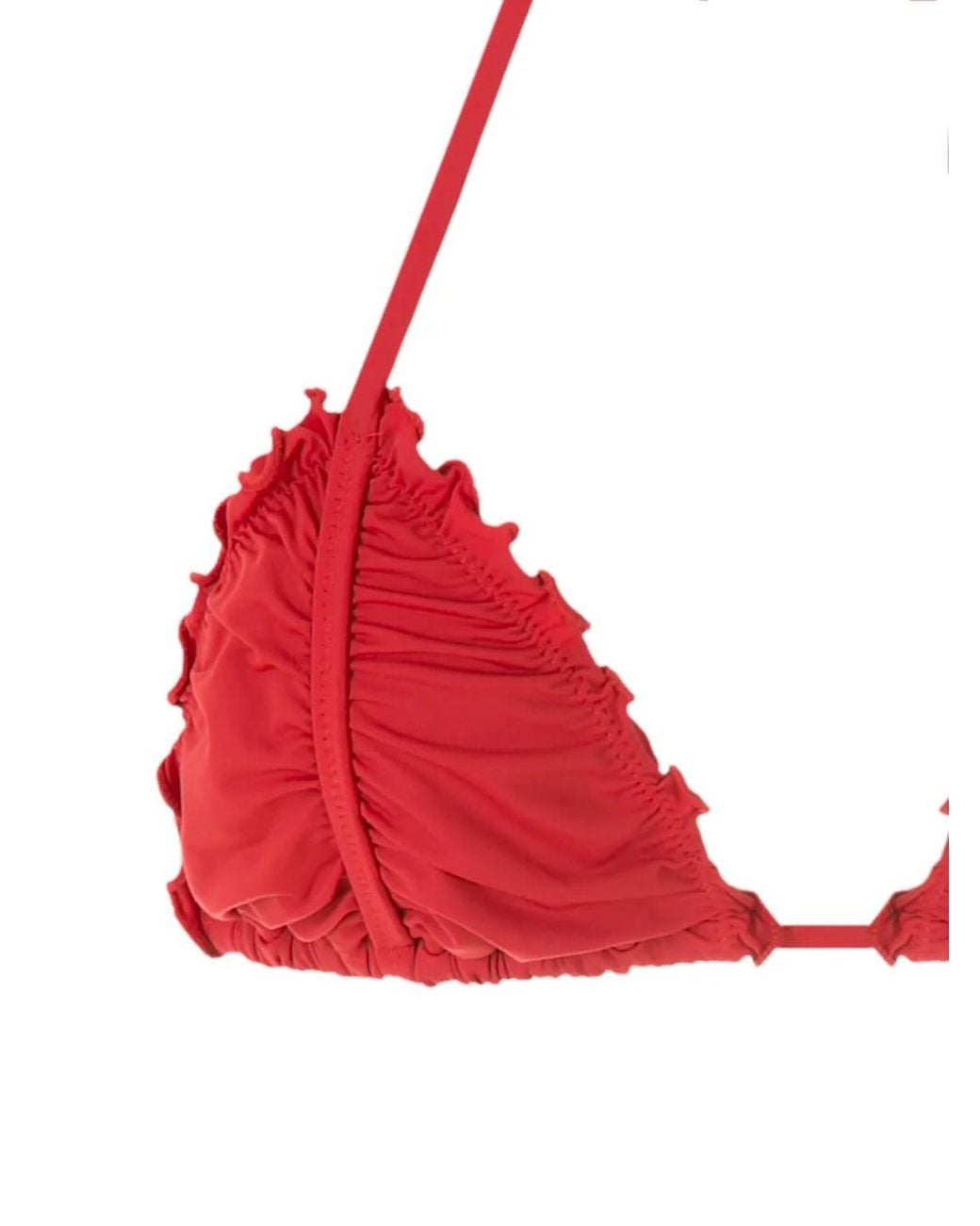 Amir Slama Red Ripple Effect Bikini Set