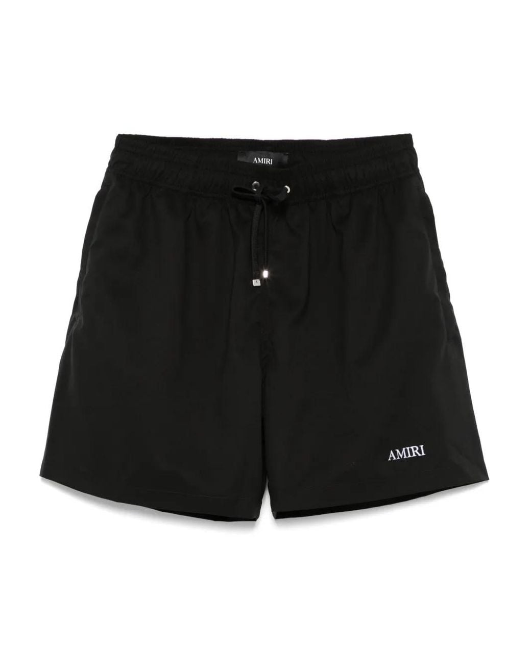 Amiri Black Embroidered-Logo Swim Shorts for men