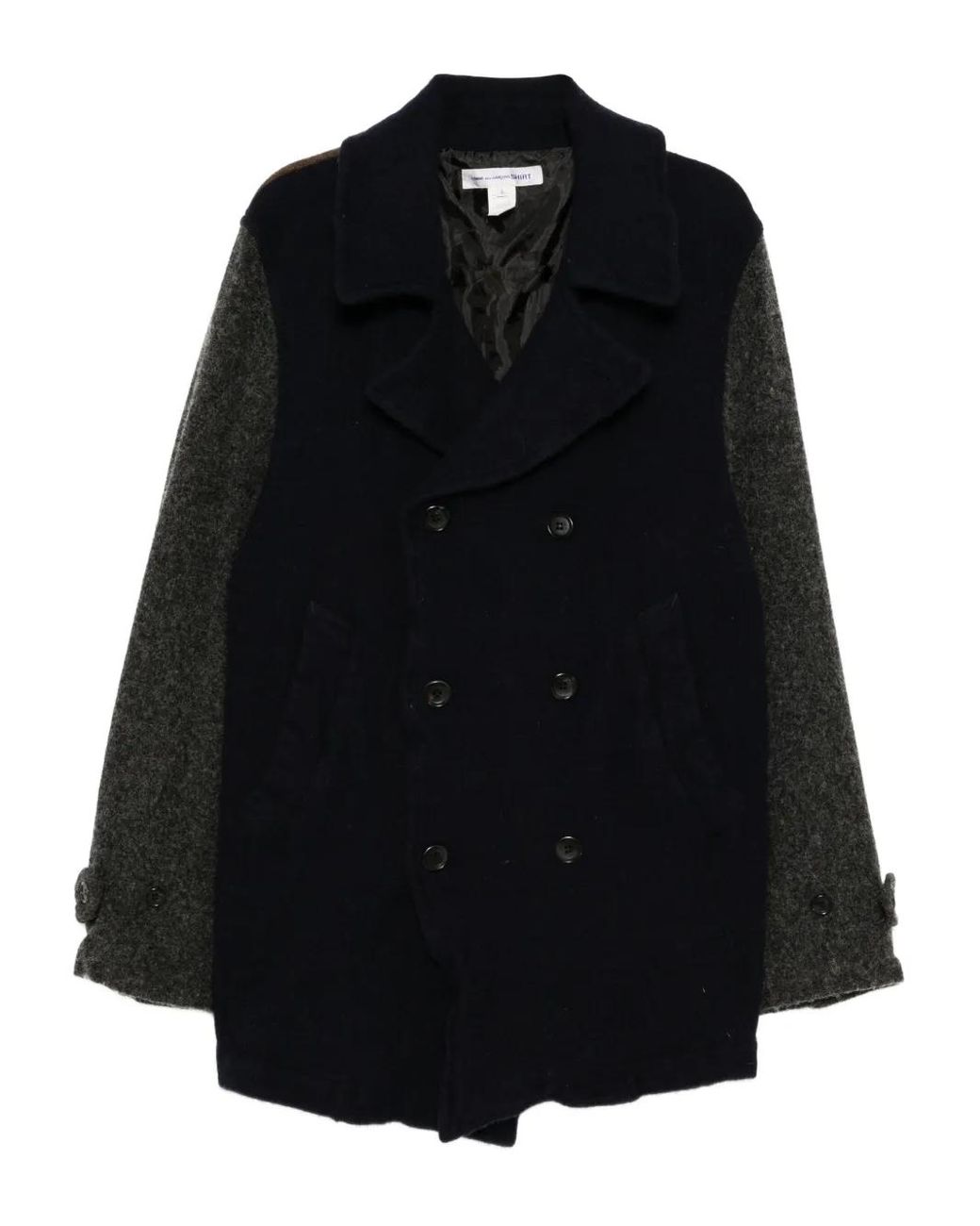 Comme des Garçons Black Contrast Panelled Coat for men