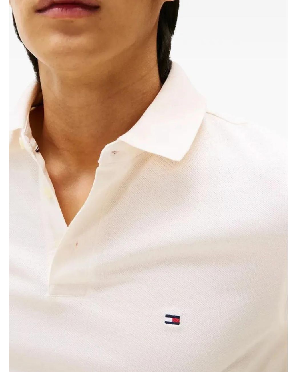 Tommy Hilfiger White Buttoned Polo T-Shirt for men