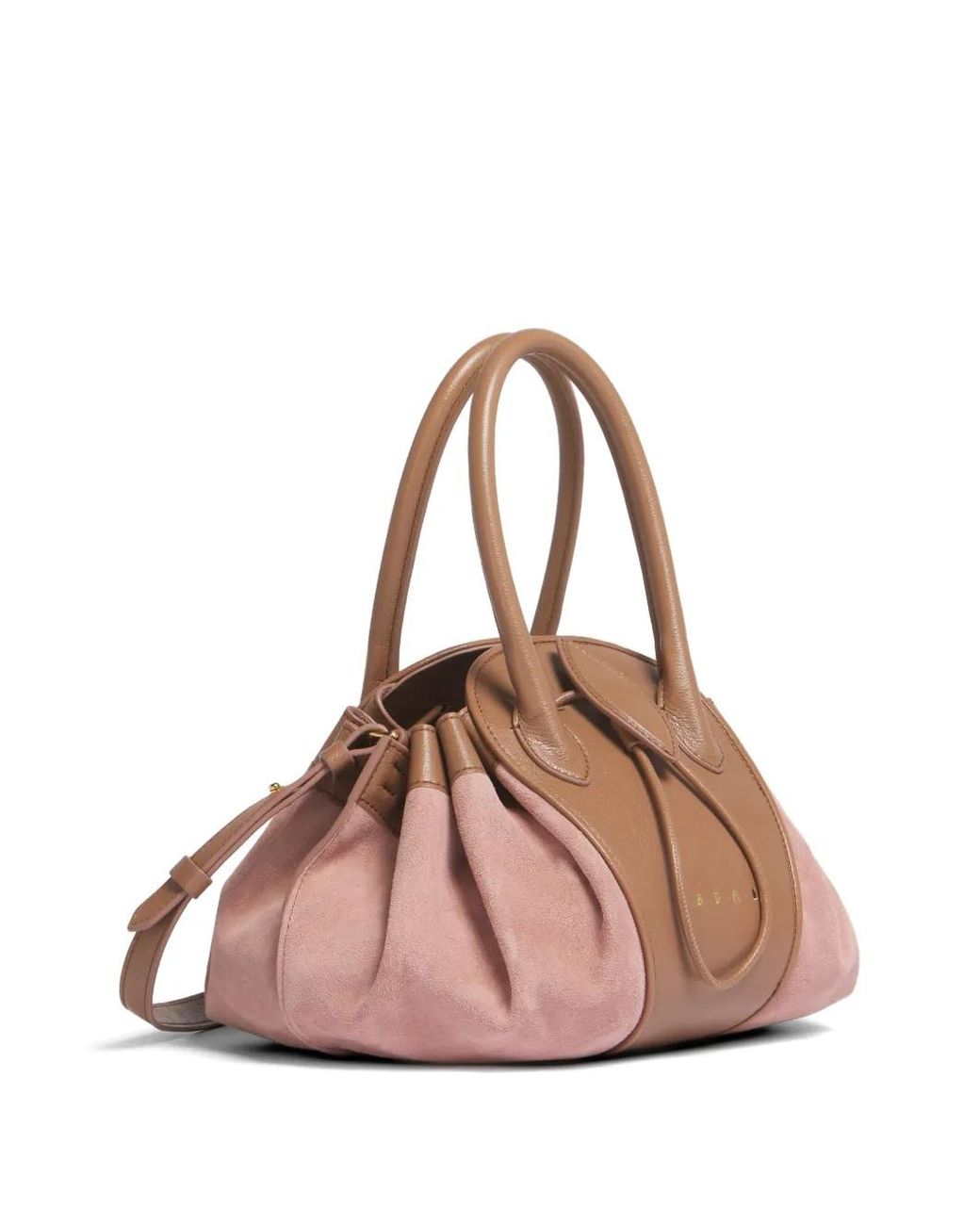Marni Pink Leather And Suede Tulipea Small Handbag