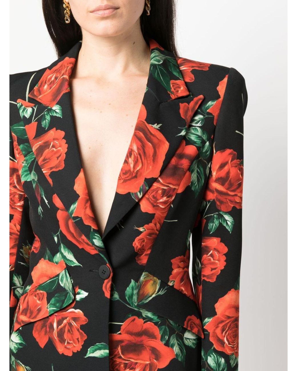Red and shop black floral blazer