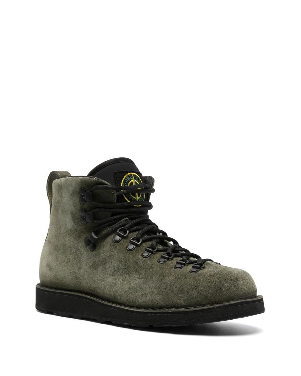 Stone Island Black Compass-Patch Boots for men