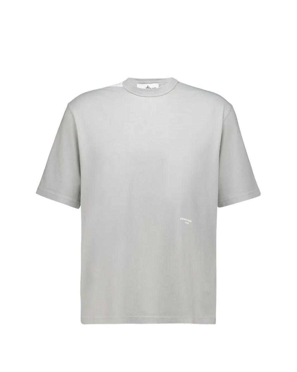 Stone Island Gray 2100018 Combed Organic Cotton Jersey S.I. Marina Oversized-Fit T-Shirt With Raised Marina Print for men