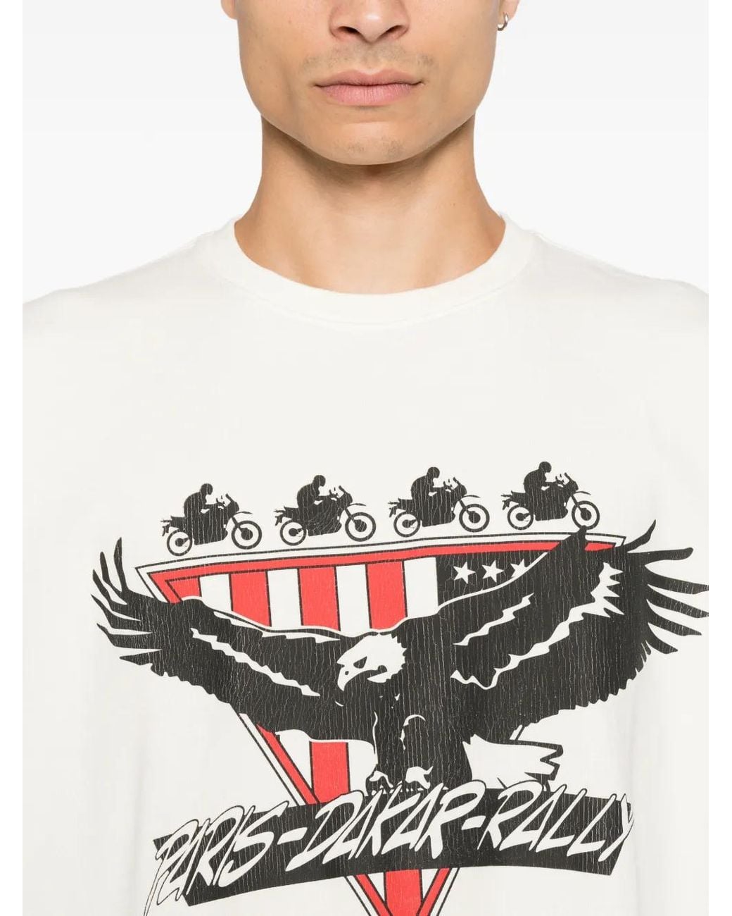 Rhude White Graphic-Print T-Shirt for men