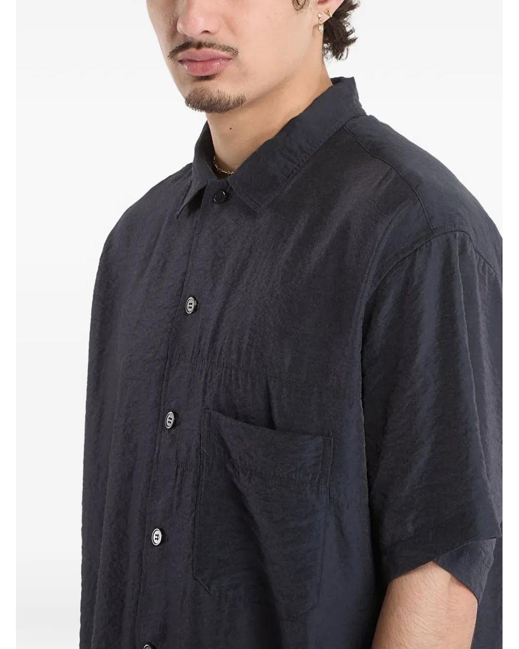 Y-3 Black Dip Dye Short-Sleeve Long Shirt for men