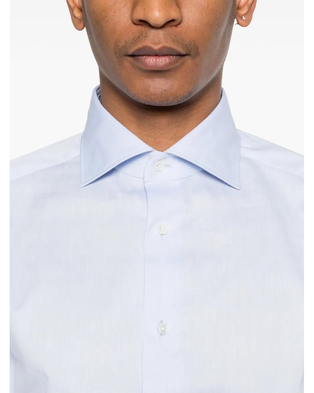 Zegna White Long Sleeved Shirt for men