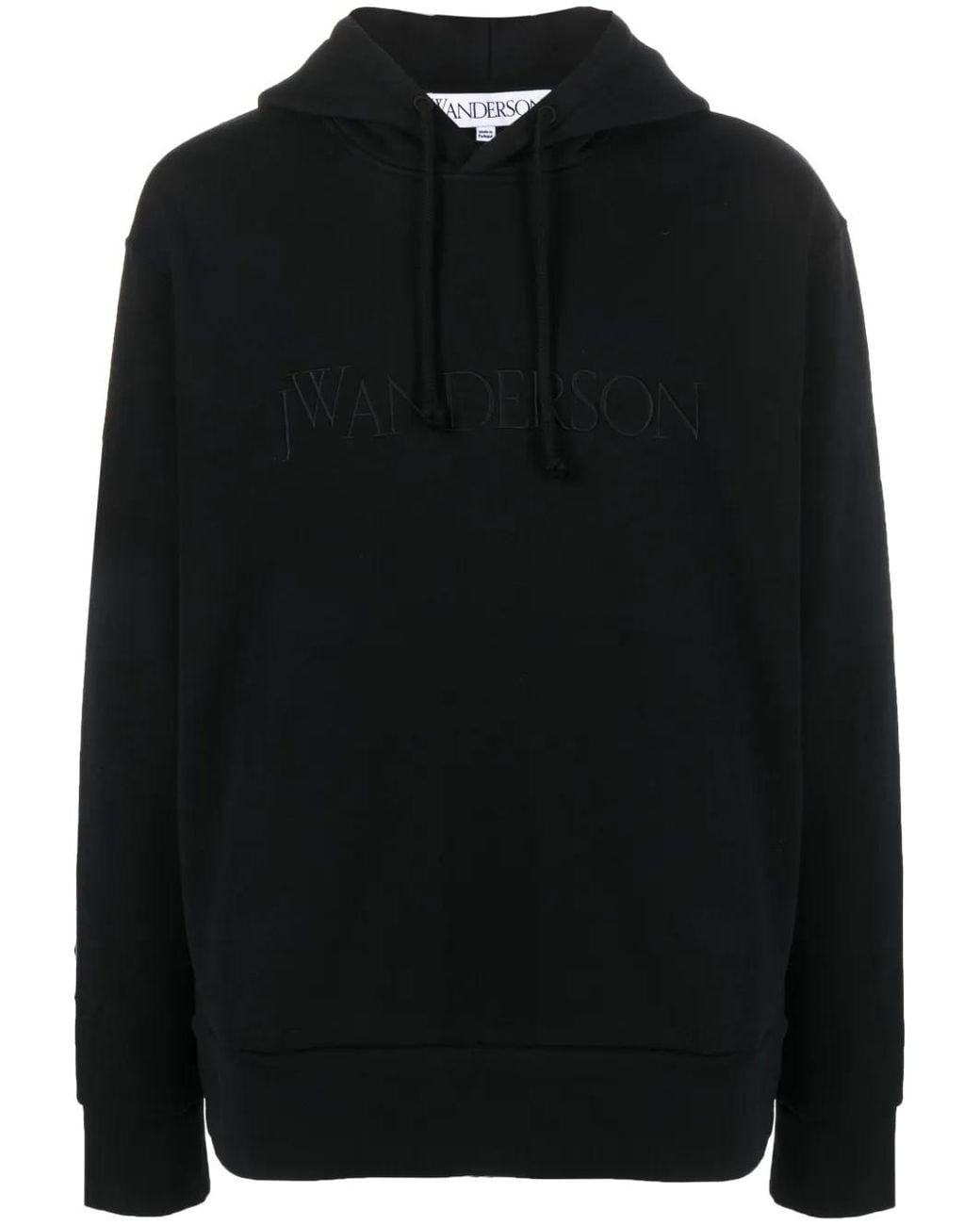 J.W. Anderson Black Logo-Embroidered Cotton Hoodie for men