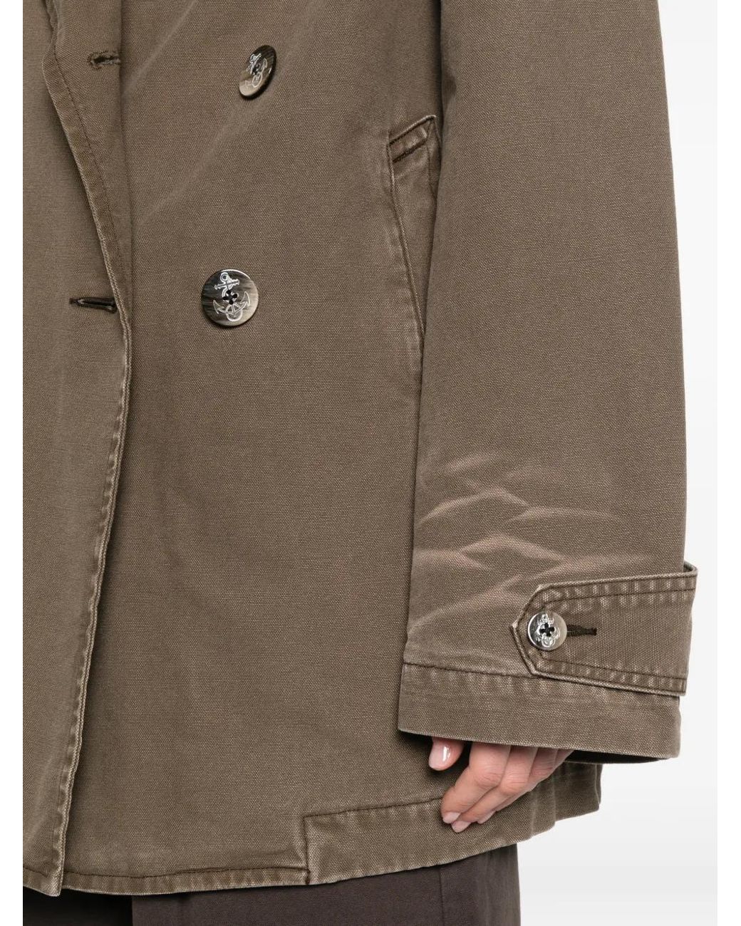 6397 Brown Great Double-Breasted Collared Jacket