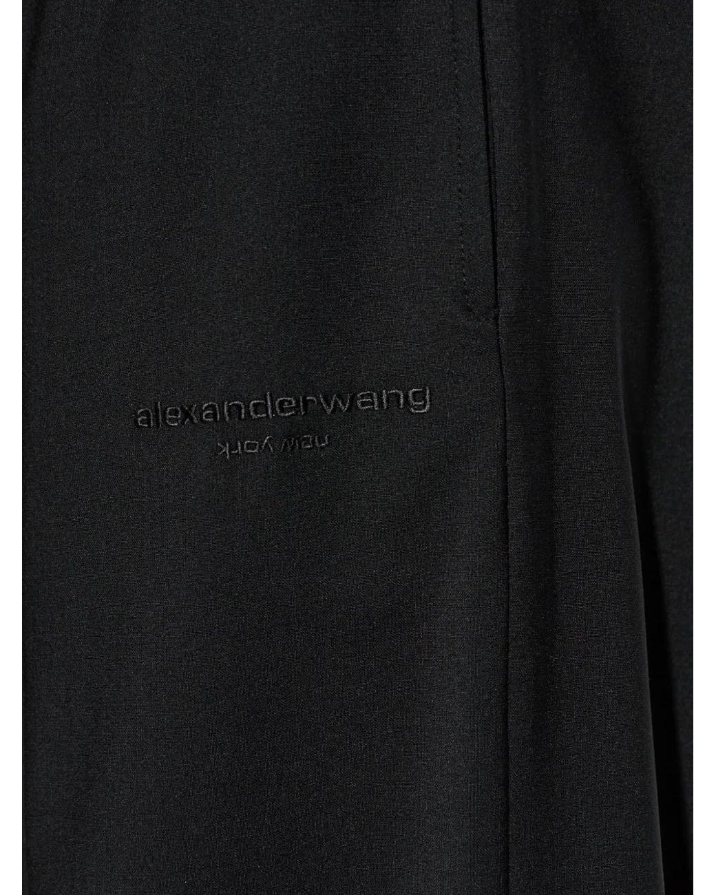 Alexander Wang Black Drawstring-Fastening Logo-Detail Trousers