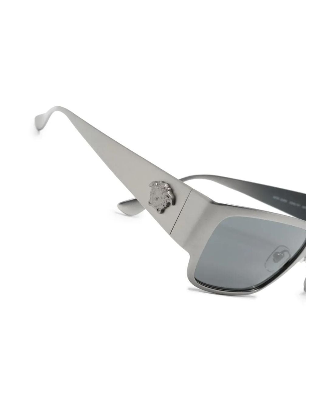 Versace Gray Medusa-Plaque Rectangle-Frame Sunglasses for men