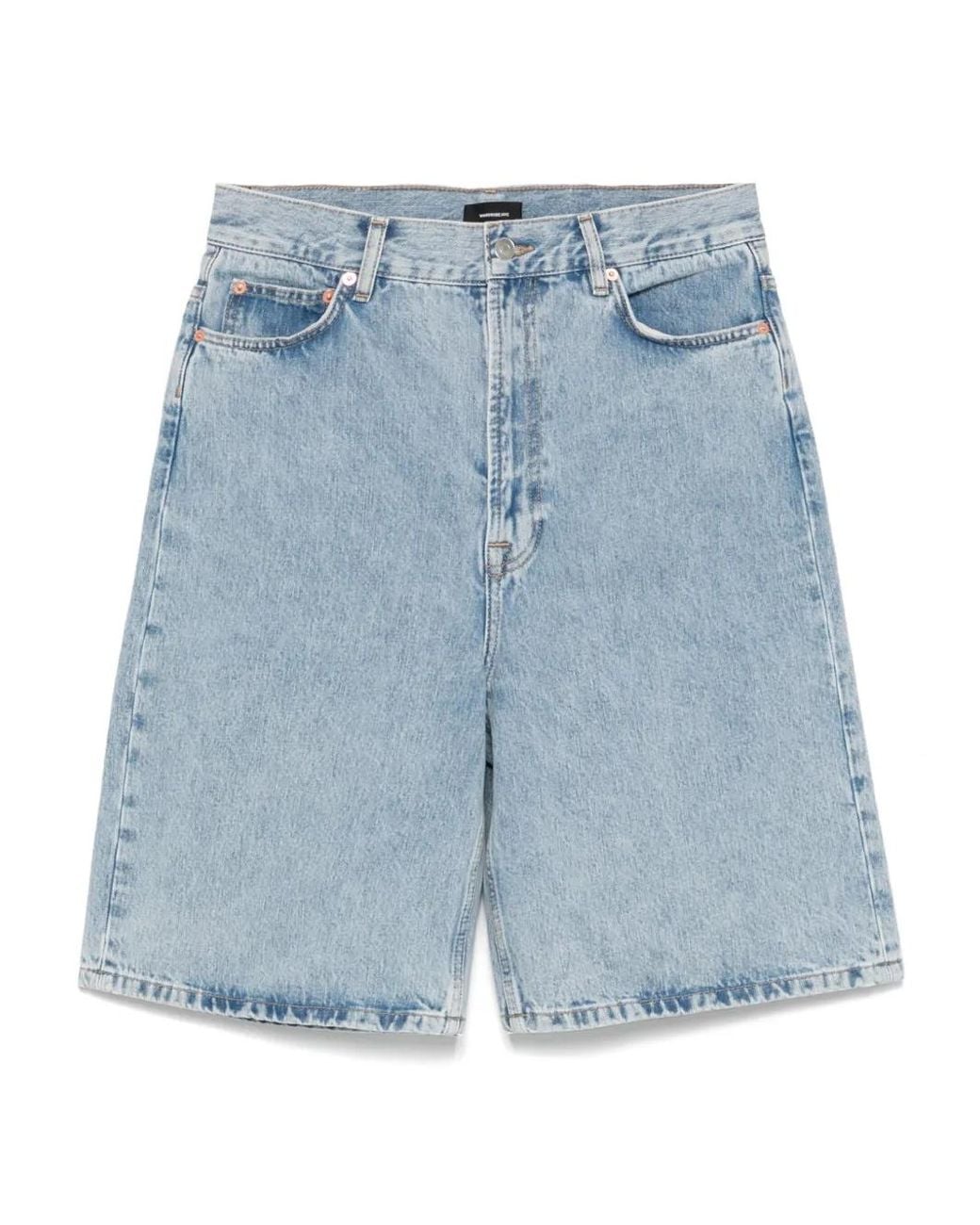Wardrobe NYC Blue Low-Rise Denim Shorts