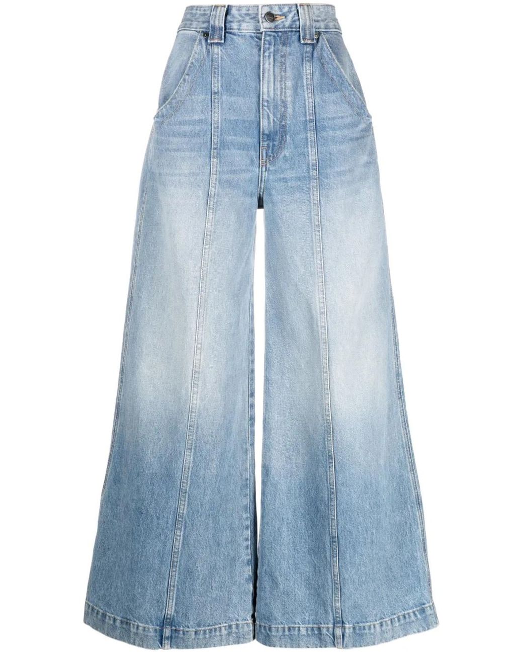 Khaite Blue Jackie Wide-Leg Jeans