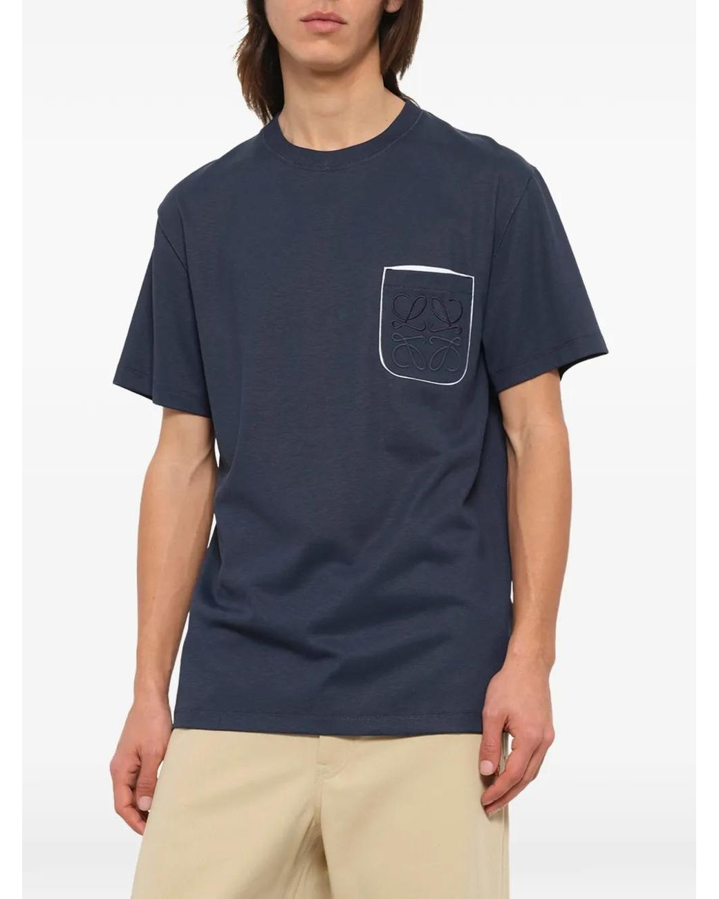 Loewe Blue Anagram Pocket T-Shirt for men