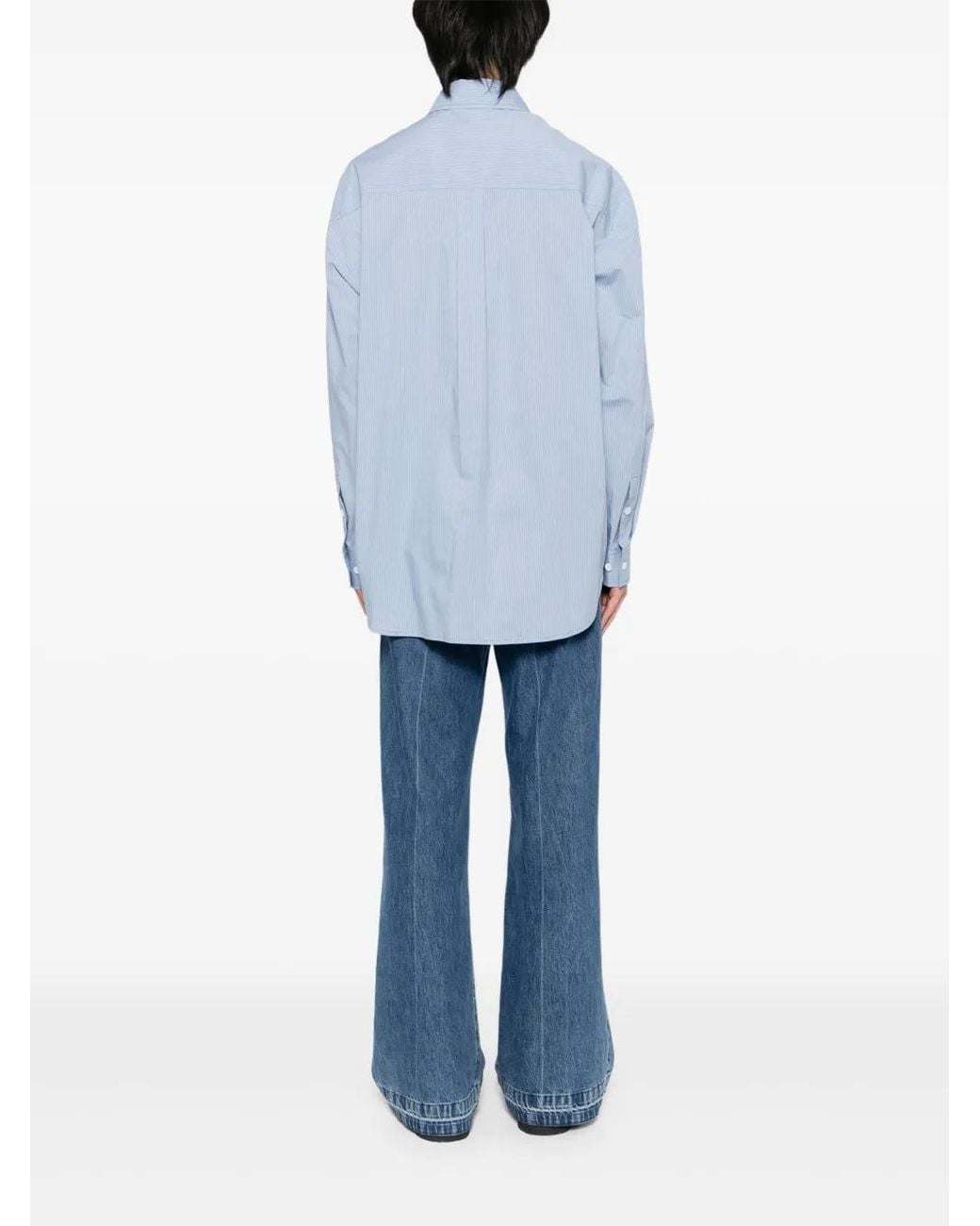 Feng Chen Wang Blue Patchwork Shirt for men